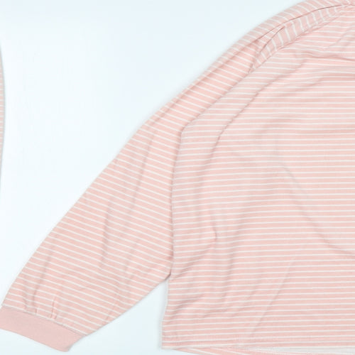 Primark Womens Pink Striped   Pyjama Set Size M
