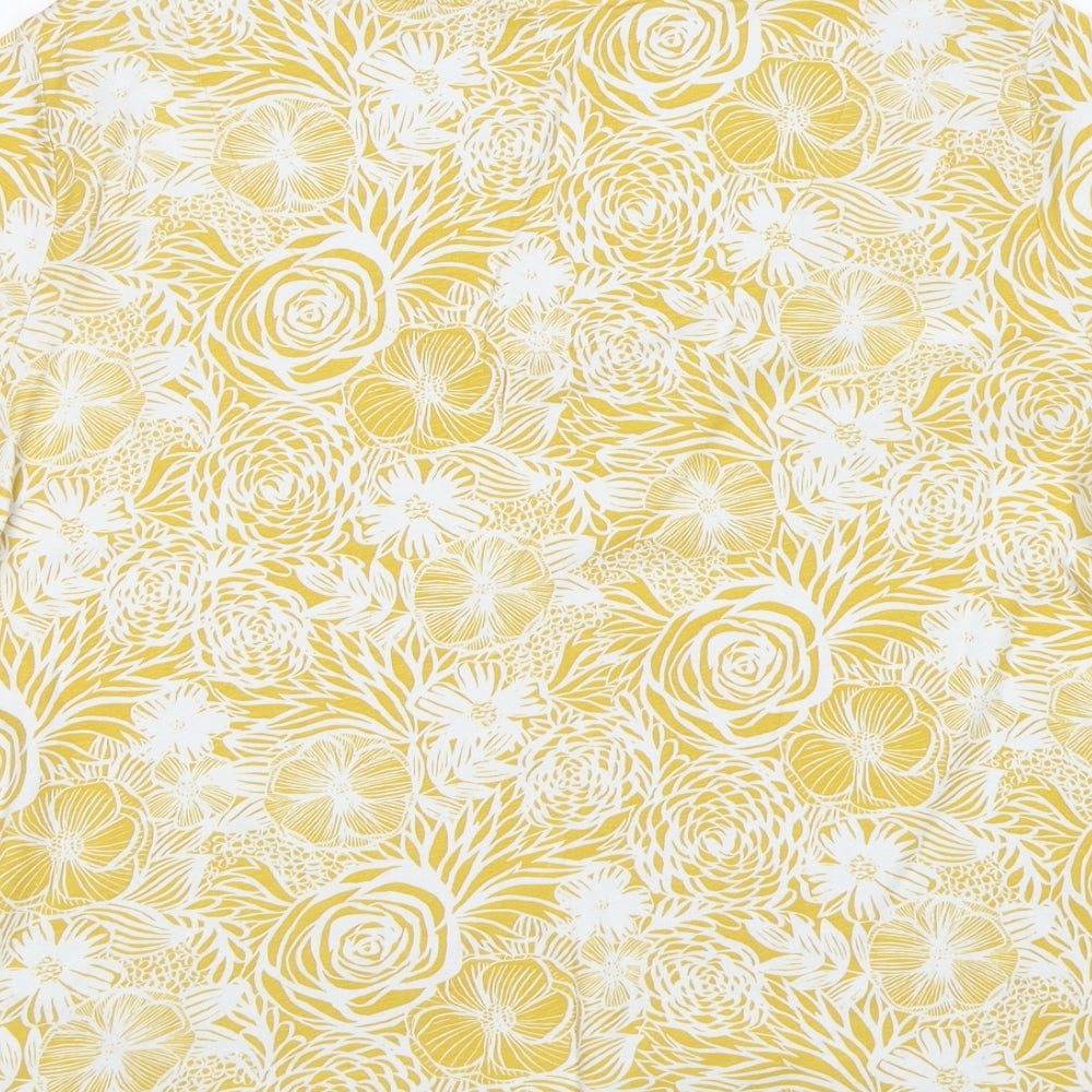 Maine Womens Yellow Floral  Basic T-Shirt Size 20