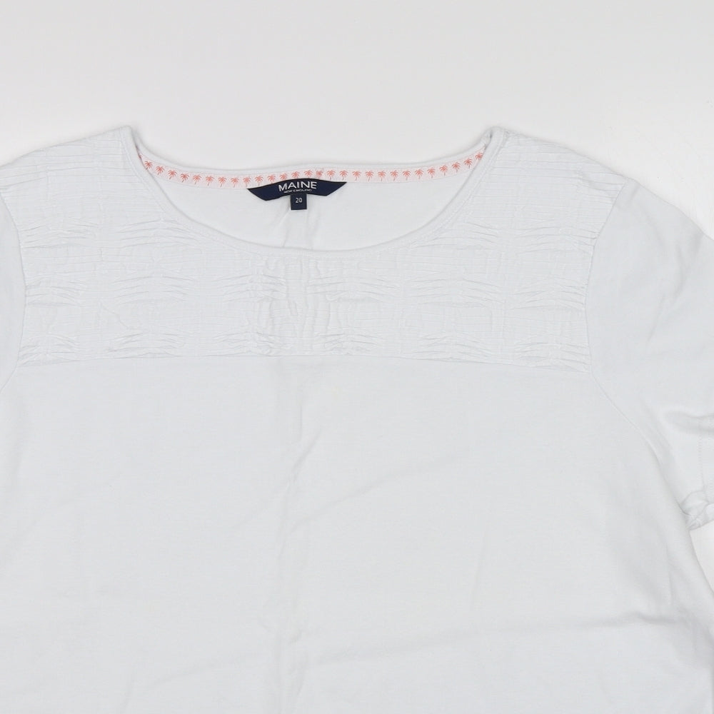 Maine Womens White   Basic T-Shirt Size 20