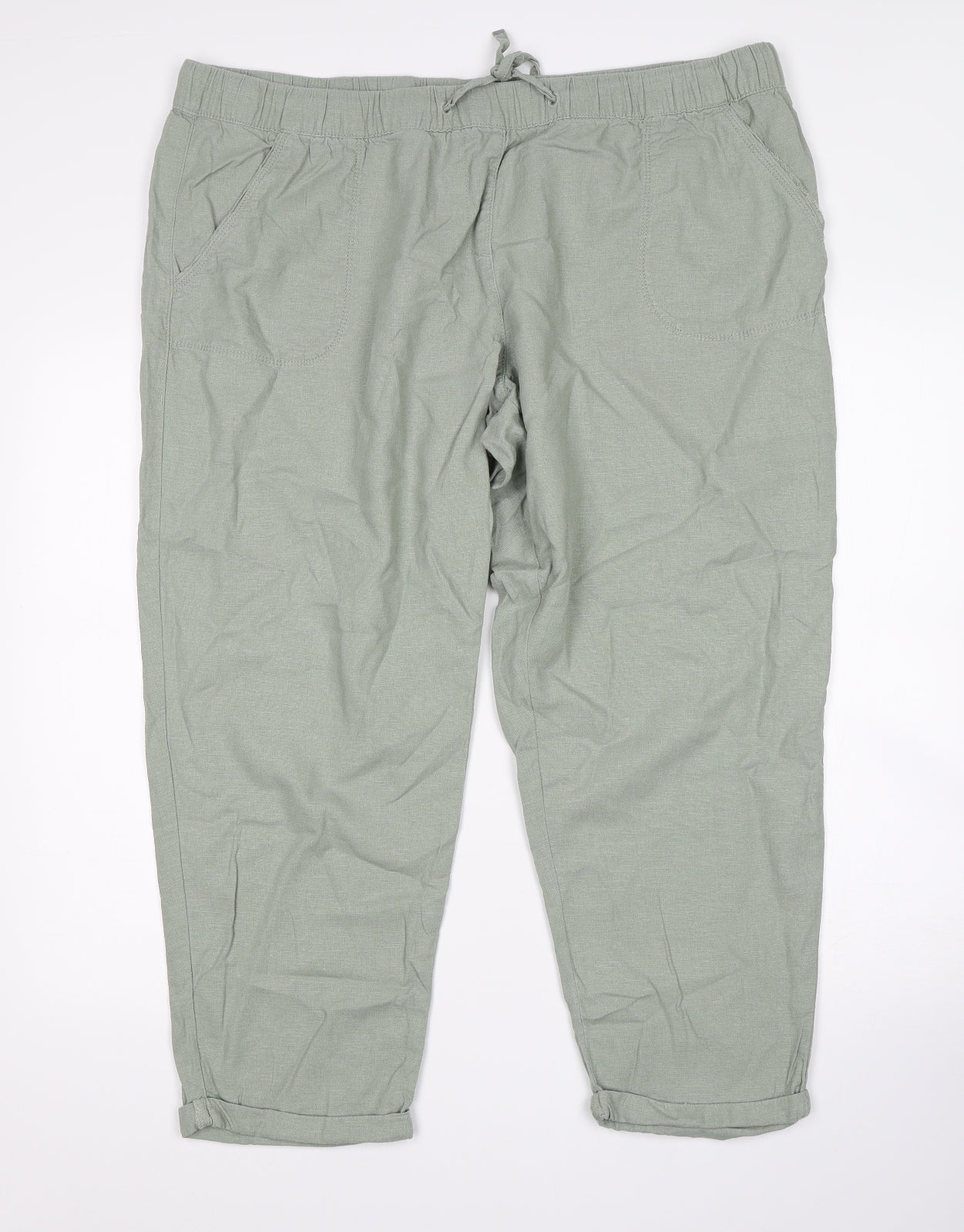 Debenhams Womens Green   Cropped Trousers Size 20 L25 in