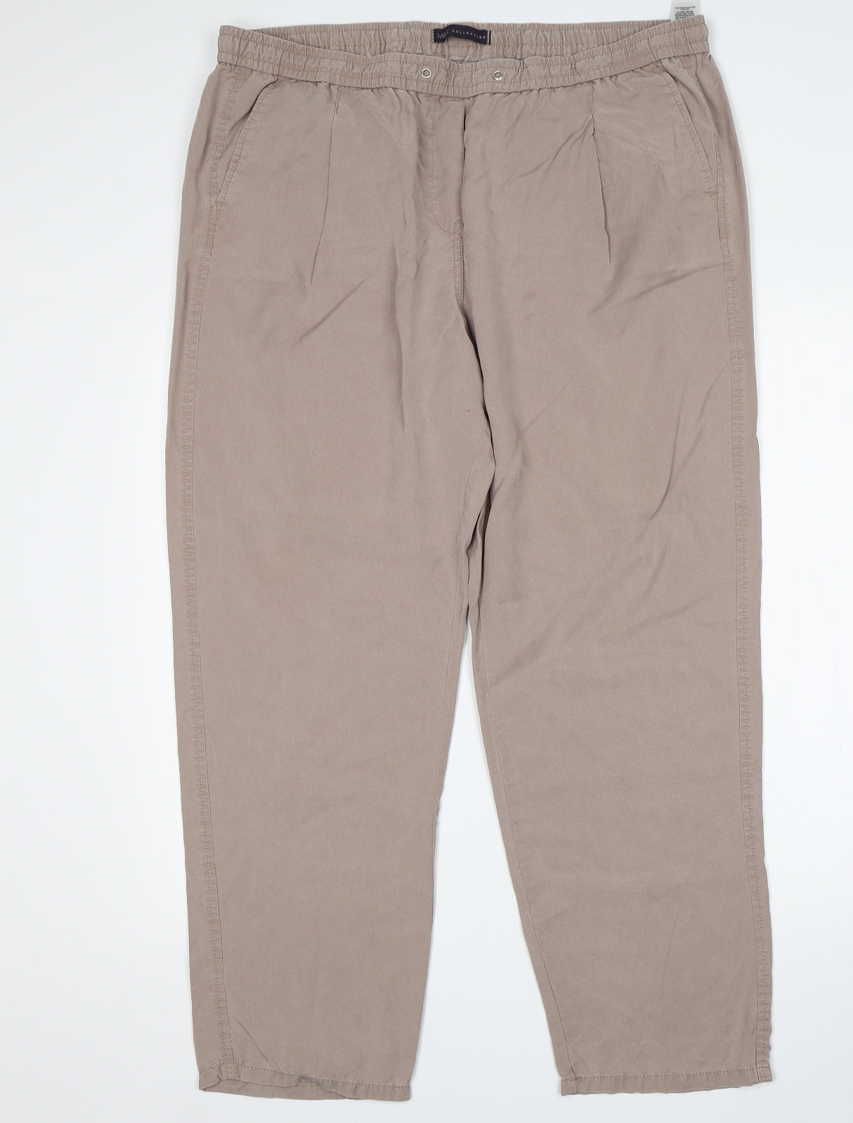 M&S Womens Brown   Chino Trousers Size 18 L27 in