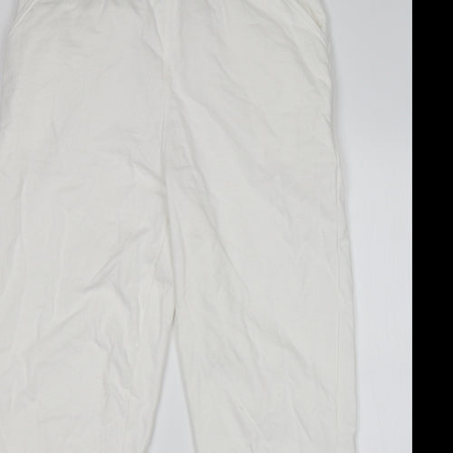 Preworn Womens White   Sweatpants Trousers Size L L28 in