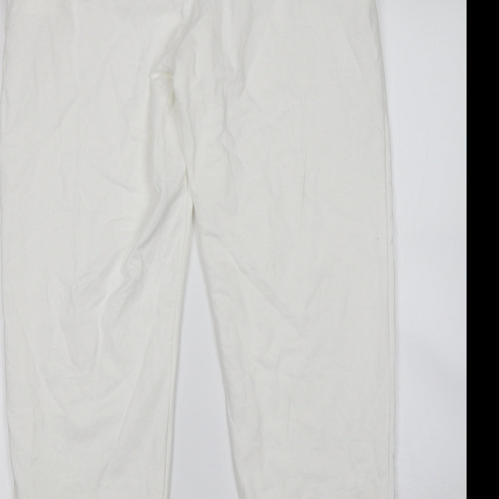 Preworn Womens White   Sweatpants Trousers Size L L28 in