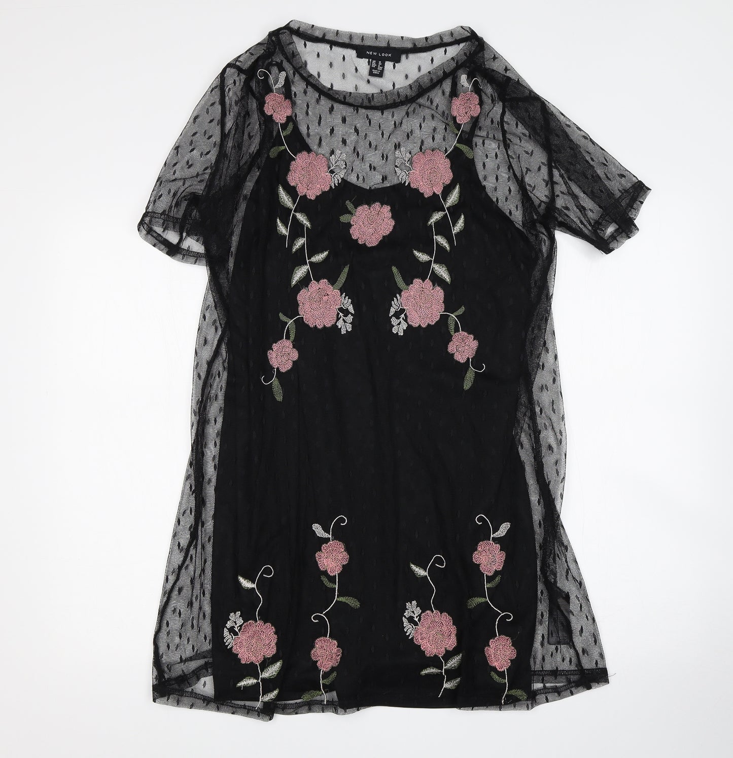 New Look Womens Black Floral  Basic Blouse Size 12