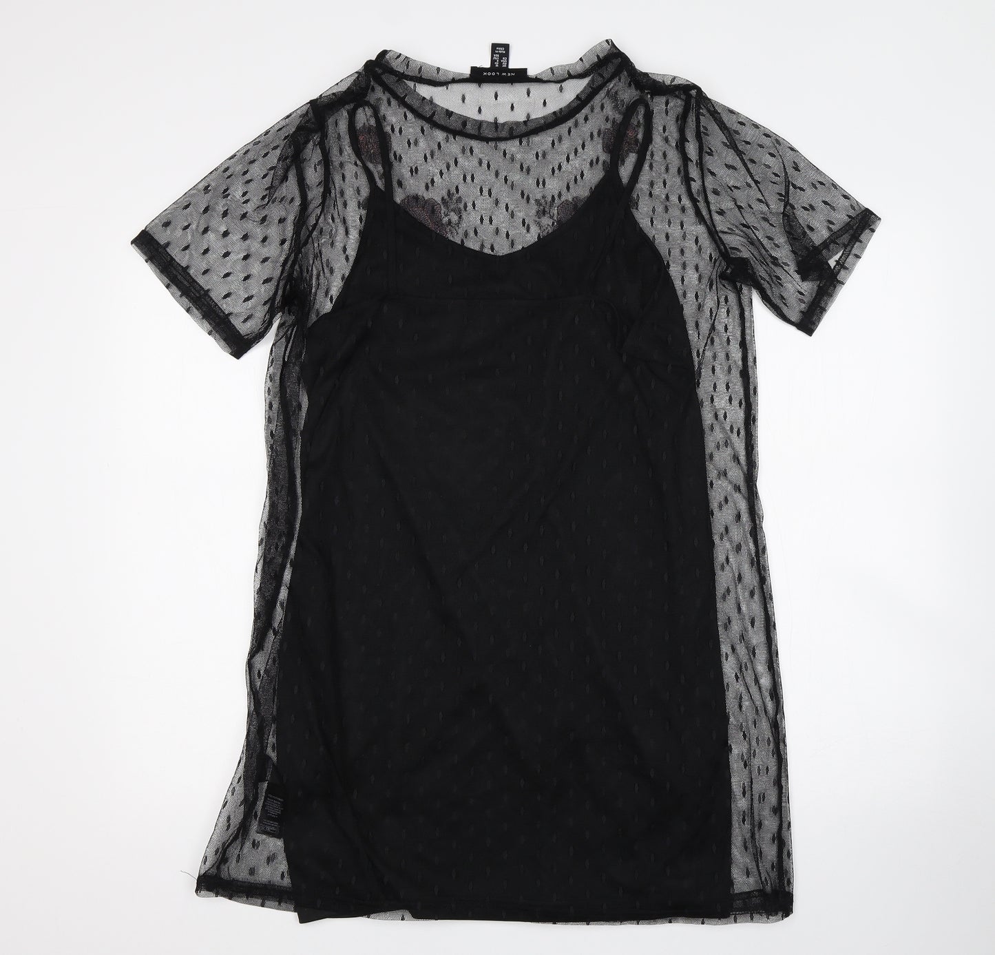 New Look Womens Black Floral  Basic Blouse Size 12