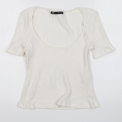 Zara Womens White   Pullover Jumper Size S