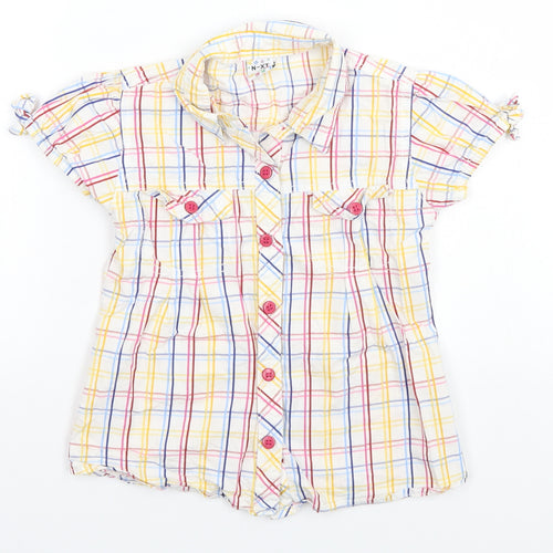 NEXT Girls Multicoloured Plaid  Basic Button-Up