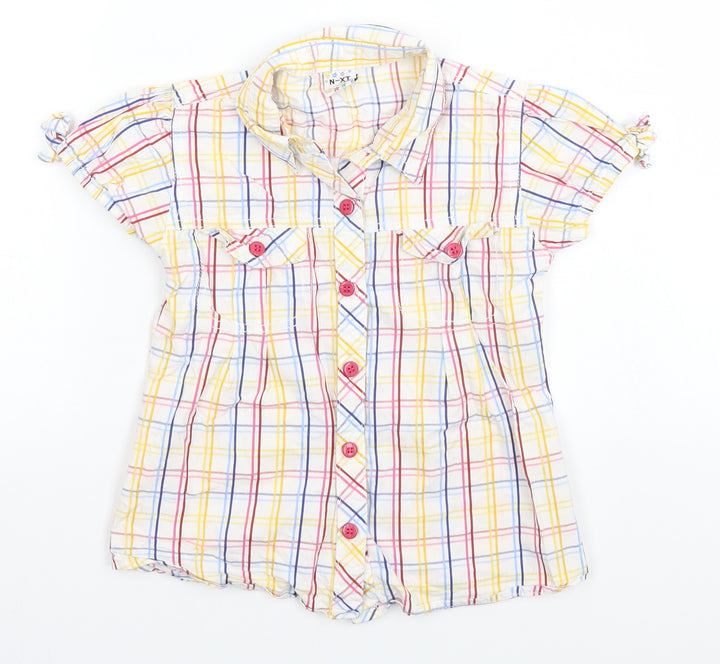 NEXT Girls Multicoloured Plaid  Basic Button-Up