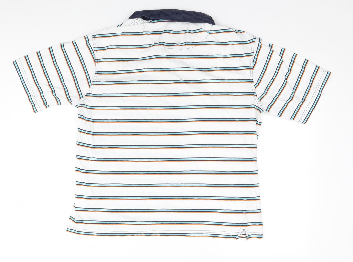 Primark Mens White Striped   Polo Size XL