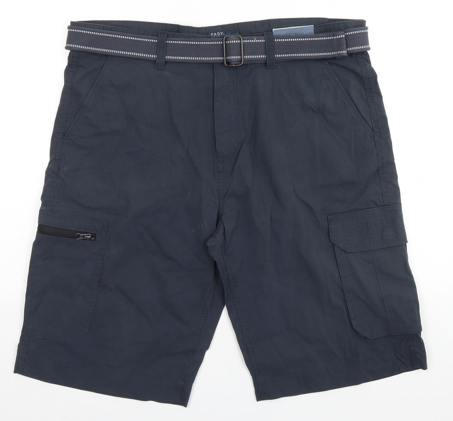 Easy Mens Blue   Cargo Shorts Size 36 in