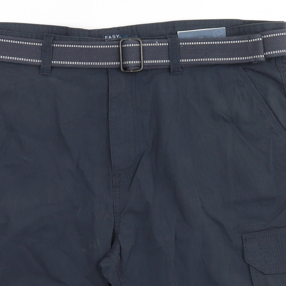 Easy Mens Blue   Cargo Shorts Size 36 in