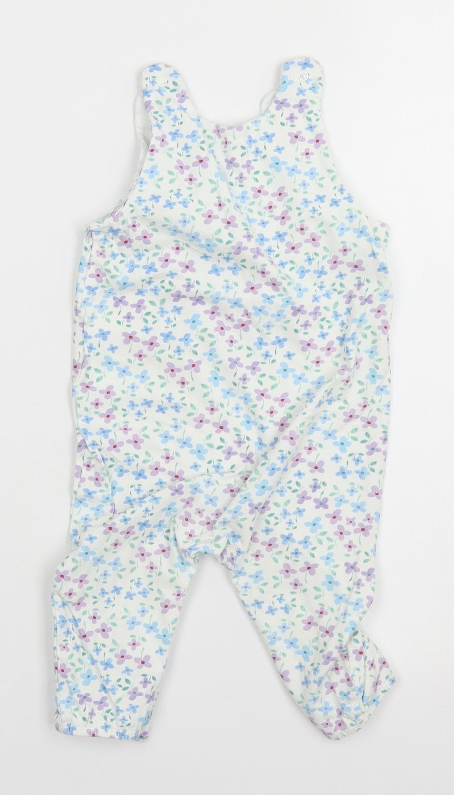 Marks and Spencer Baby White Floral  Babygrow One-Piece Size 6-9 Months