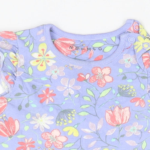 Nutmeg Baby Blue Floral  Skirt One-Piece Size 6-9 Months