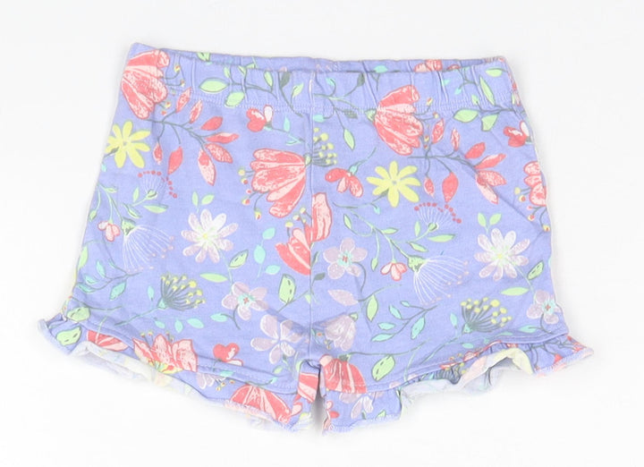 Nutmeg Girls Blue Floral  Sweatpants Trousers Size 6-9 Months