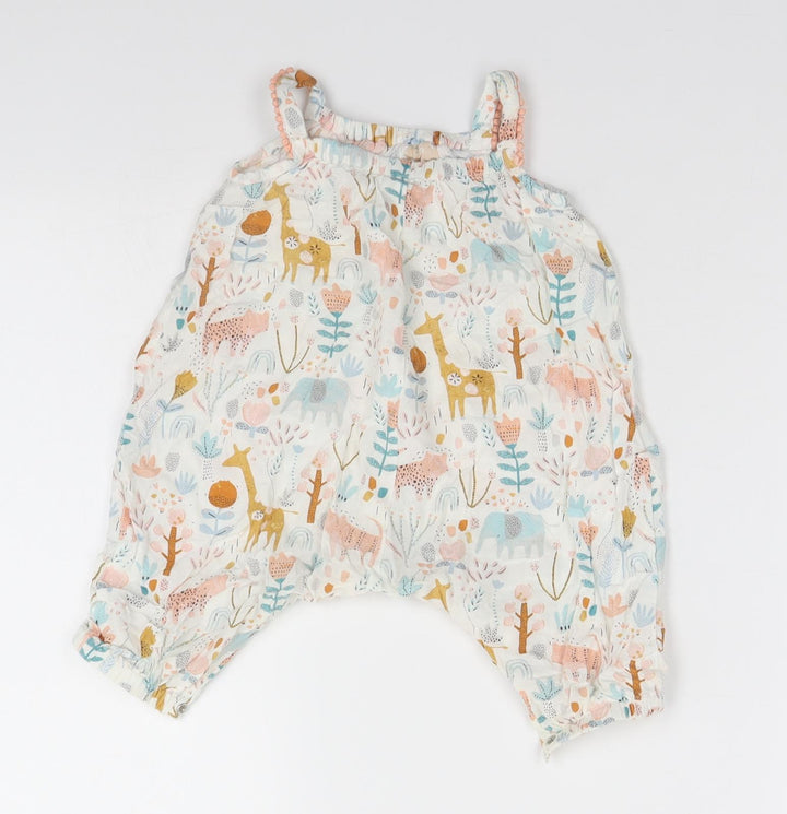 TU Baby White Geometric Babygrow One-Piece Size 3-6 Months