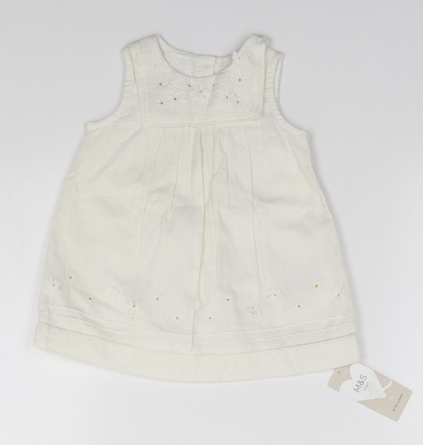 Marks and Spencer Girls White   A-Line  Size 3-6 Months
