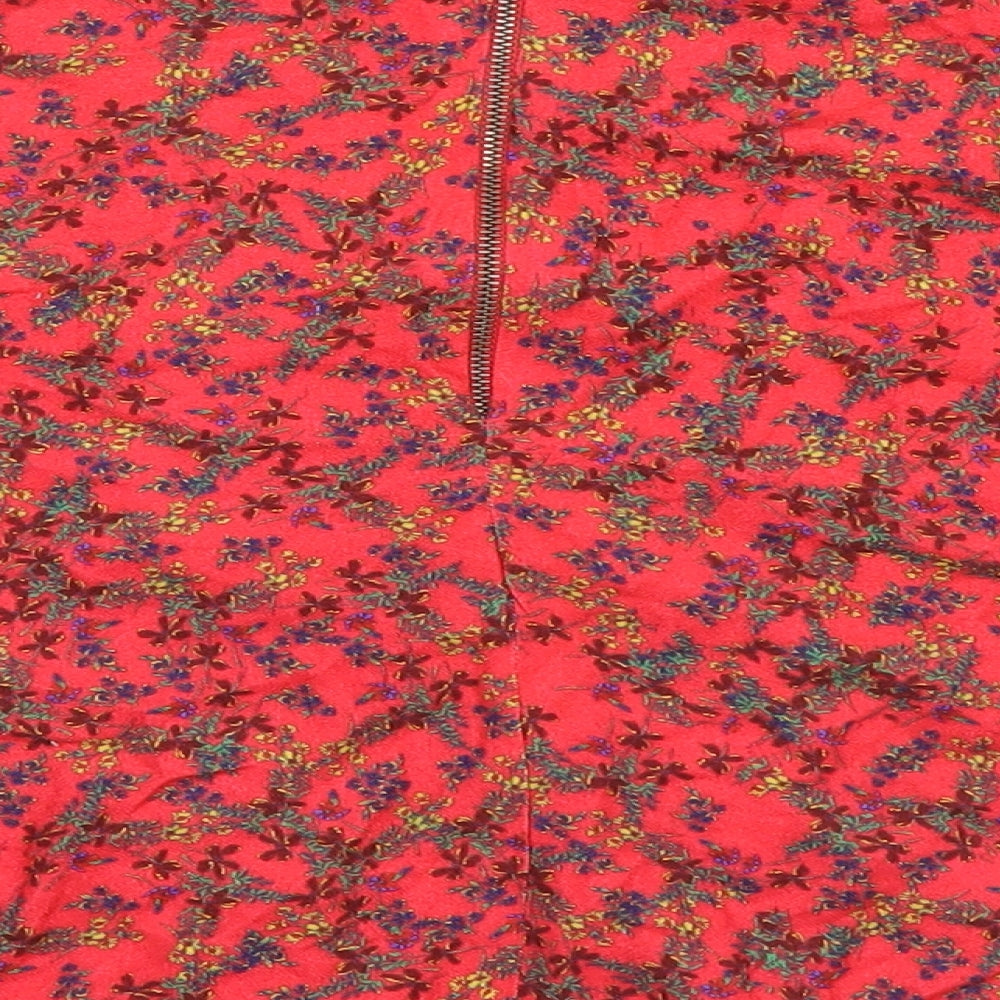 Superdry Womens Red Floral  A-Line Skirt Size 8