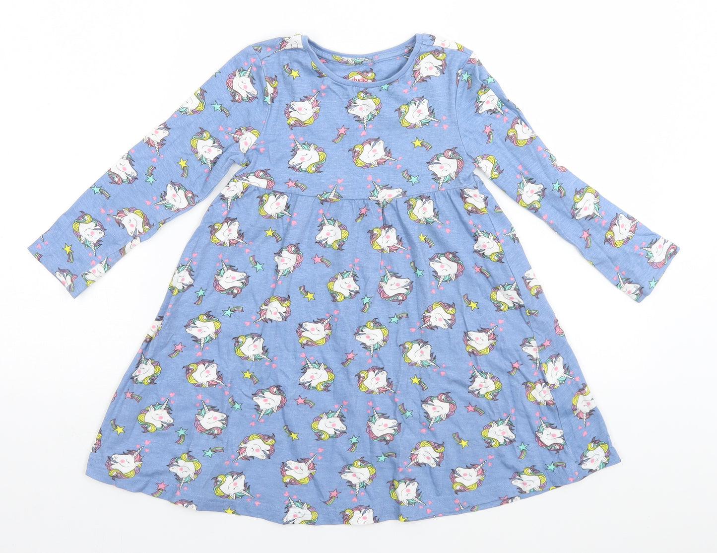 Studio Girls Blue Geometric  A-Line  Size 5-6 Years  - Unicorn