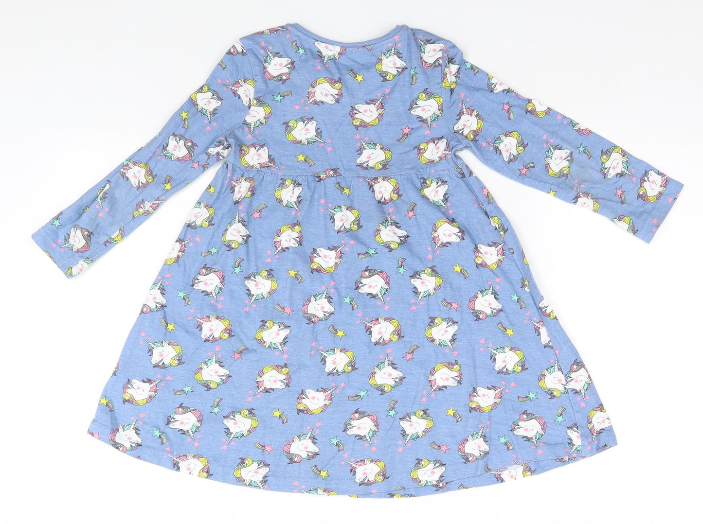 Studio Girls Blue Geometric  A-Line  Size 5-6 Years  - Unicorn