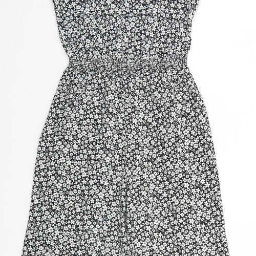 New Look Girls Black Floral  Jumpsuit One-Piece Size 12 Years