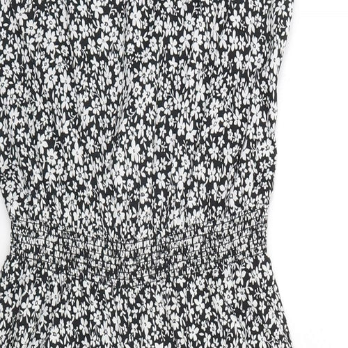 New Look Girls Black Floral  Jumpsuit One-Piece Size 12 Years