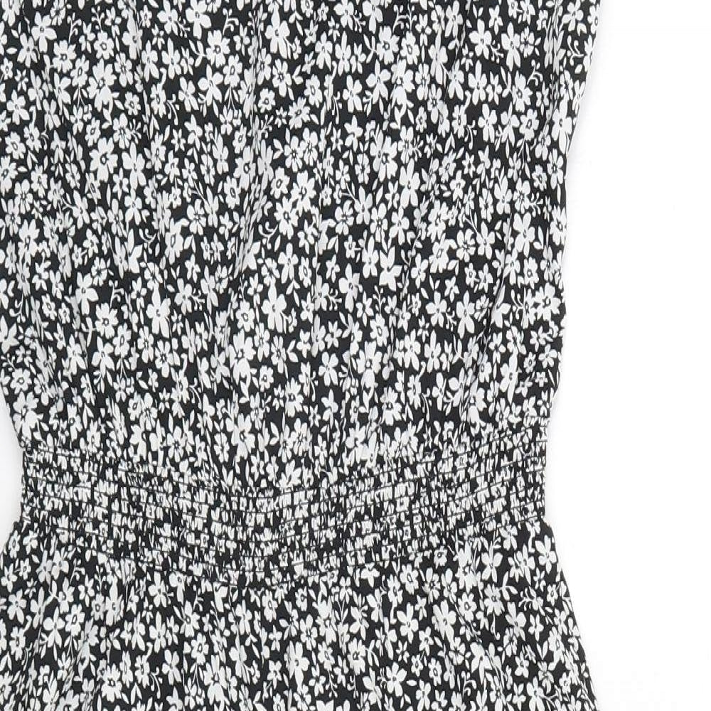 New Look Girls Black Floral  Jumpsuit One-Piece Size 12 Years