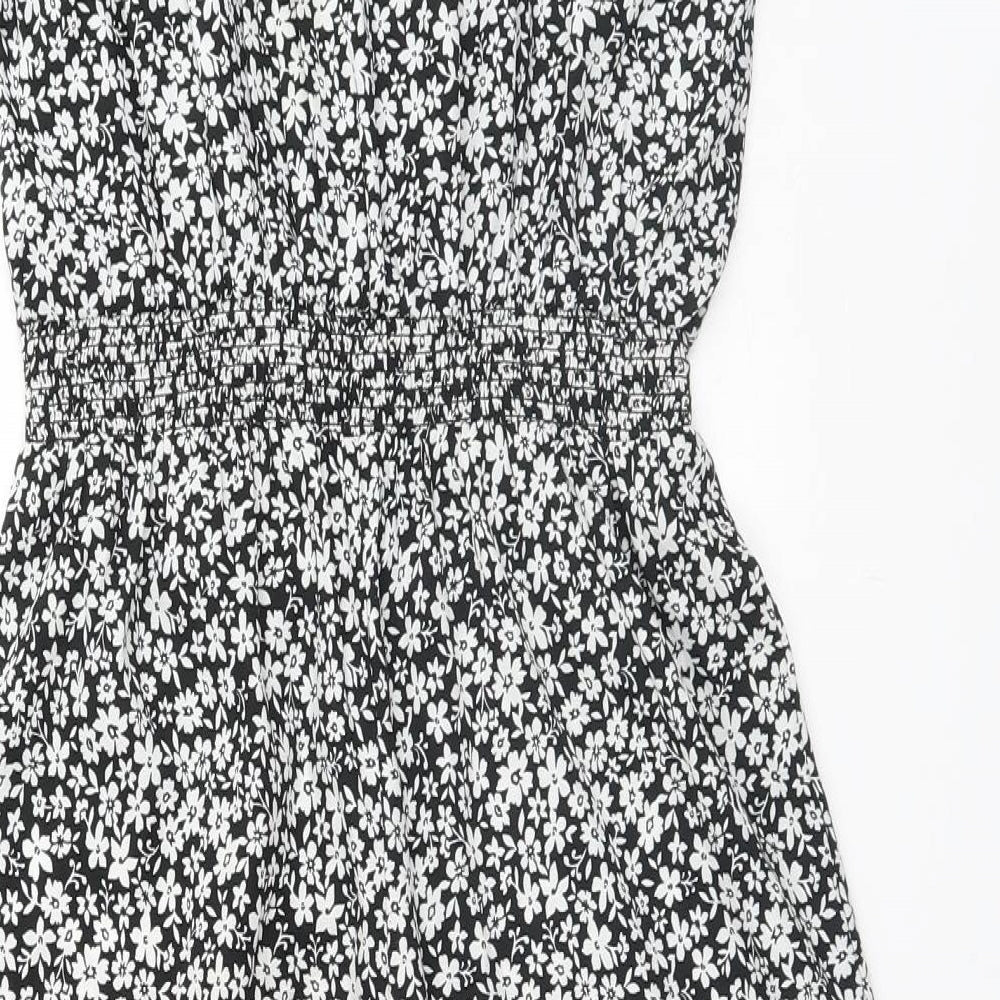 New Look Girls Black Floral  Jumpsuit One-Piece Size 12 Years