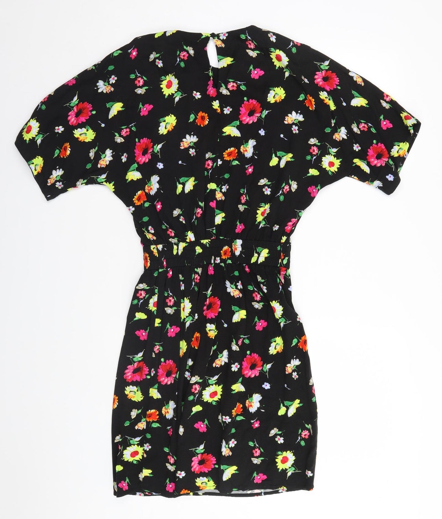Warehouse Womens Black Floral  A-Line  Size 8