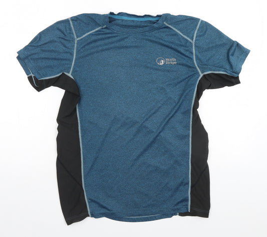 Front view of North Ridge men’s blue basic t-shirt