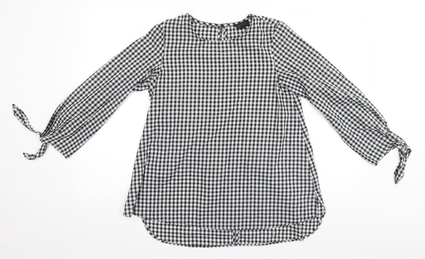 Topshop Womens Black Check  Basic Blouse Size 6