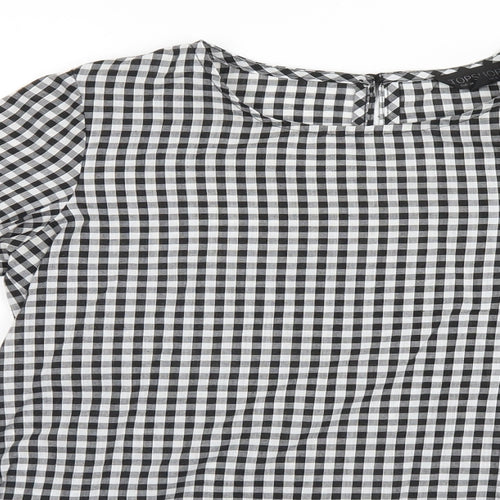 Topshop Womens Black Check  Basic Blouse Size 6