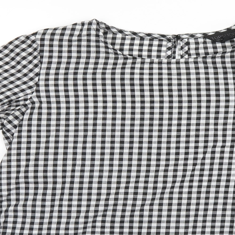 Topshop Womens Black Check  Basic Blouse Size 6