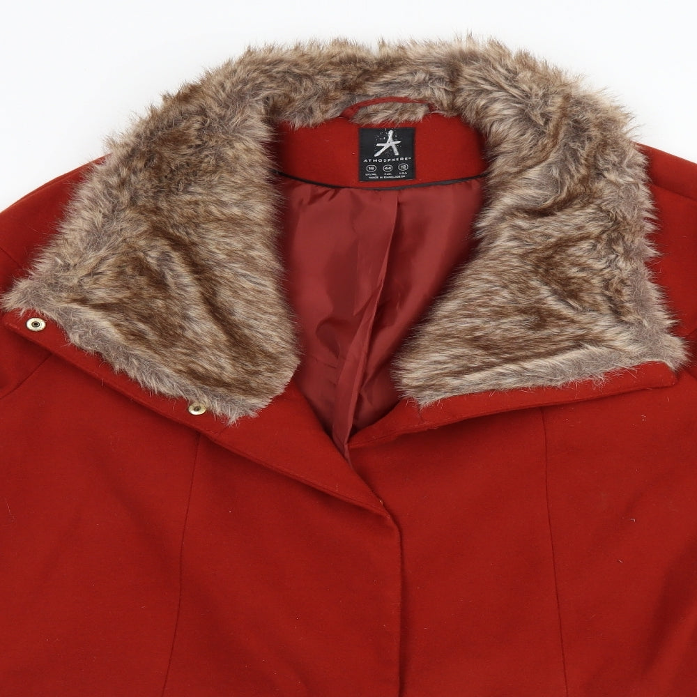 Atmosphere Womens Brown   Overcoat Coat Size 16