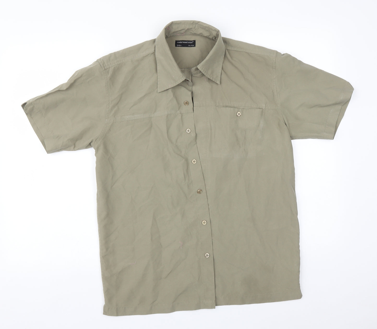 Cedar Wood State Mens Green    Button-Up Size S