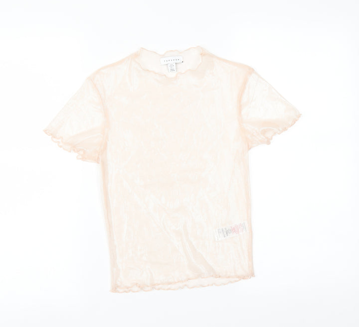 Topshop Womens Pink Basic T-Shirt Size 6