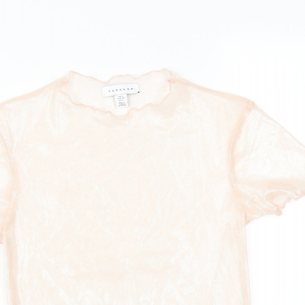 Topshop Womens Pink   Basic T-Shirt Size 6