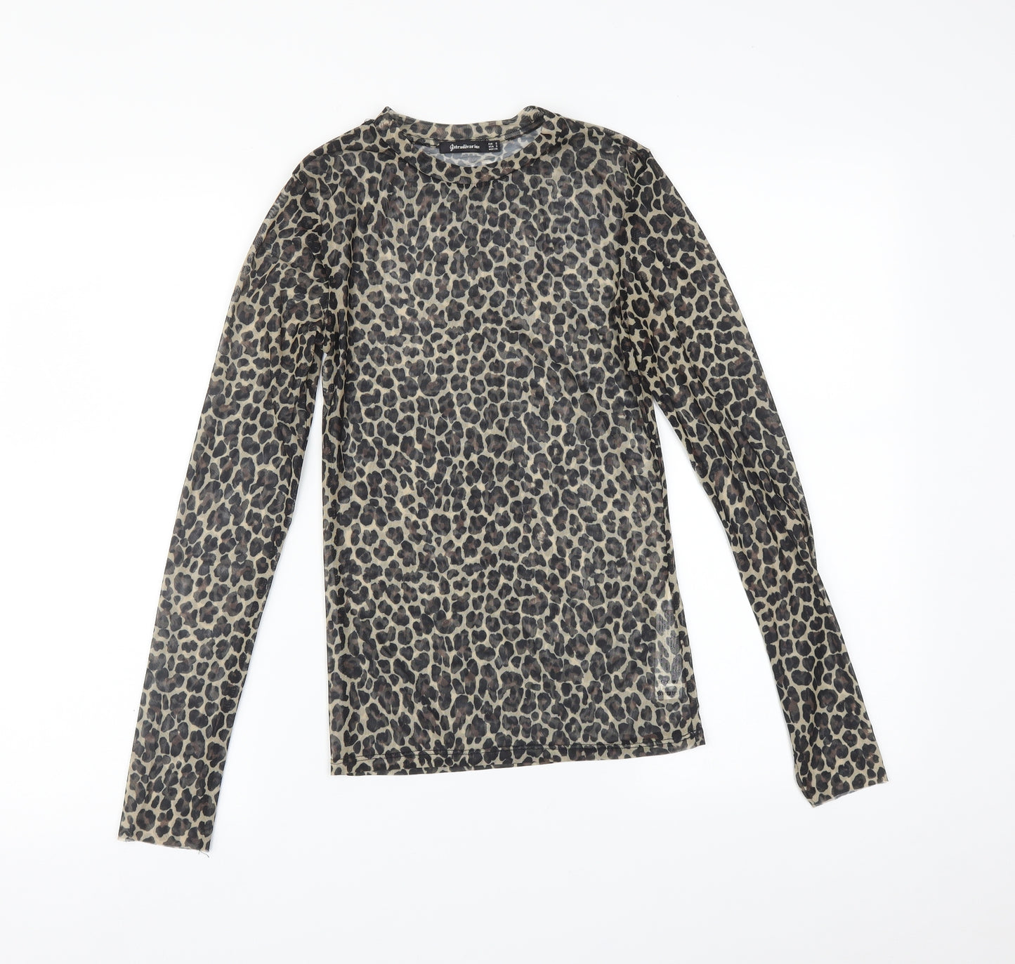 Stradivarius Womens Multicoloured Animal Print  Basic T-Shirt Size S