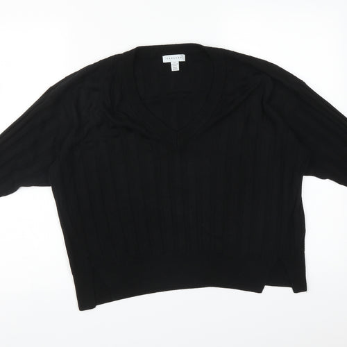 Topshop Womens Black Striped  Basic T-Shirt Size S