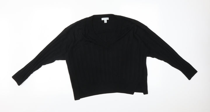 Topshop Womens Black Striped Basic T-Shirt Size S