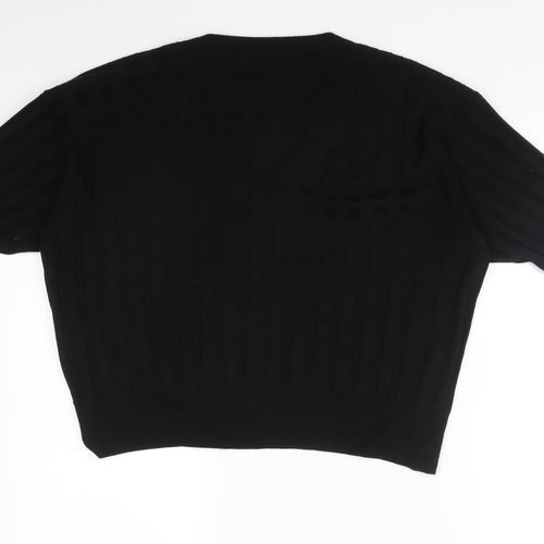 Topshop Womens Black Striped  Basic T-Shirt Size S