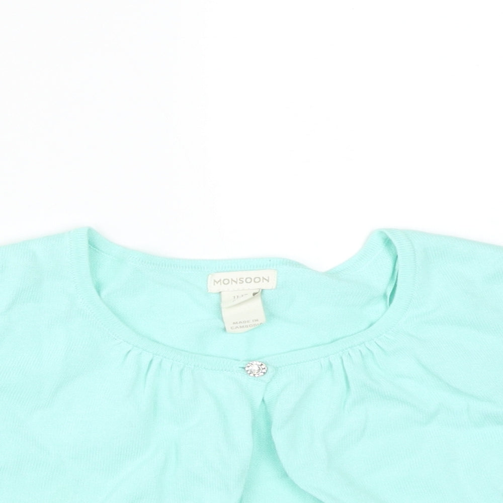 Monsoon Girls Green   Cardigan Jumper Size 11-12 Years