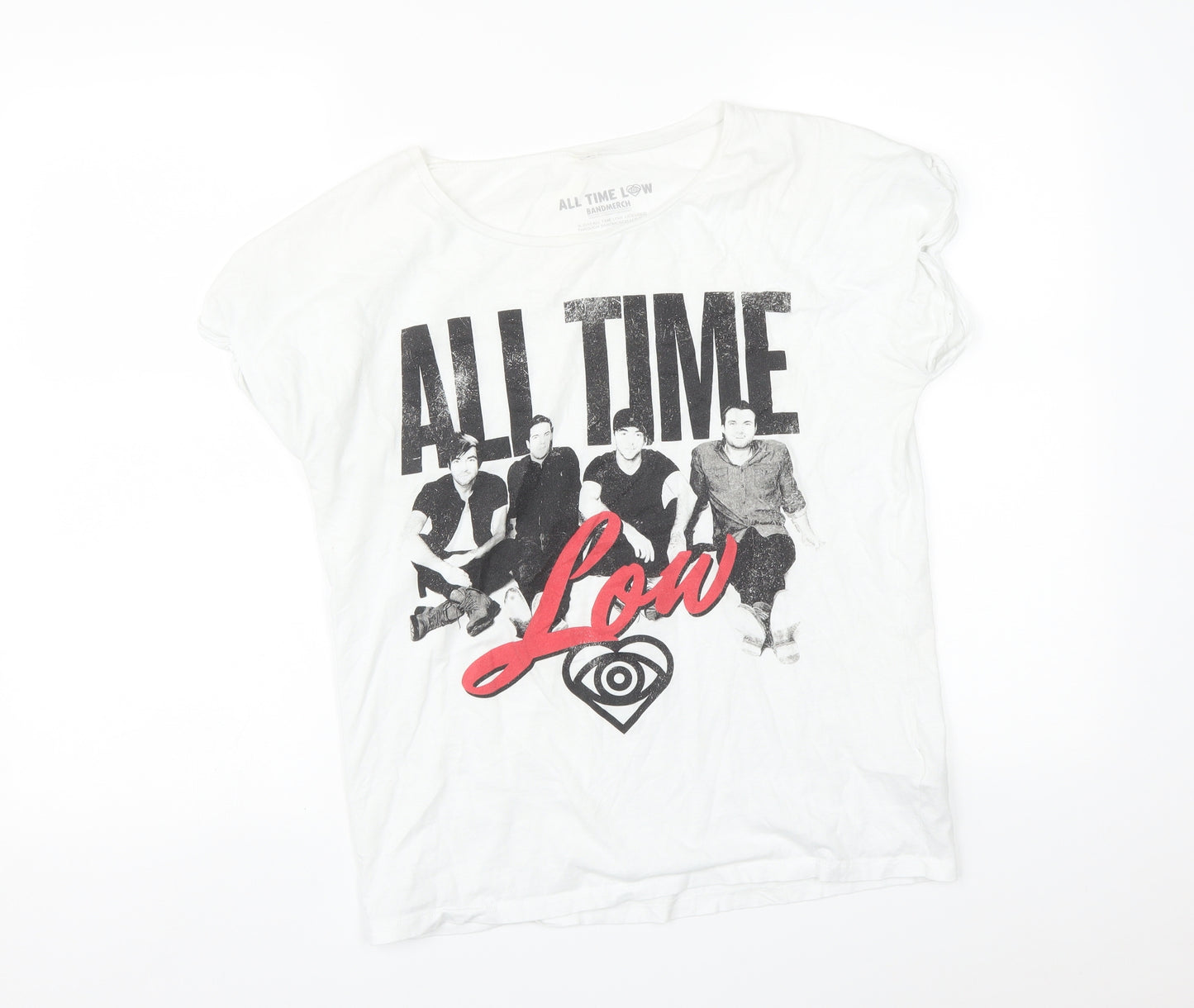BANDMERCH Womens White   Basic T-Shirt Size L
