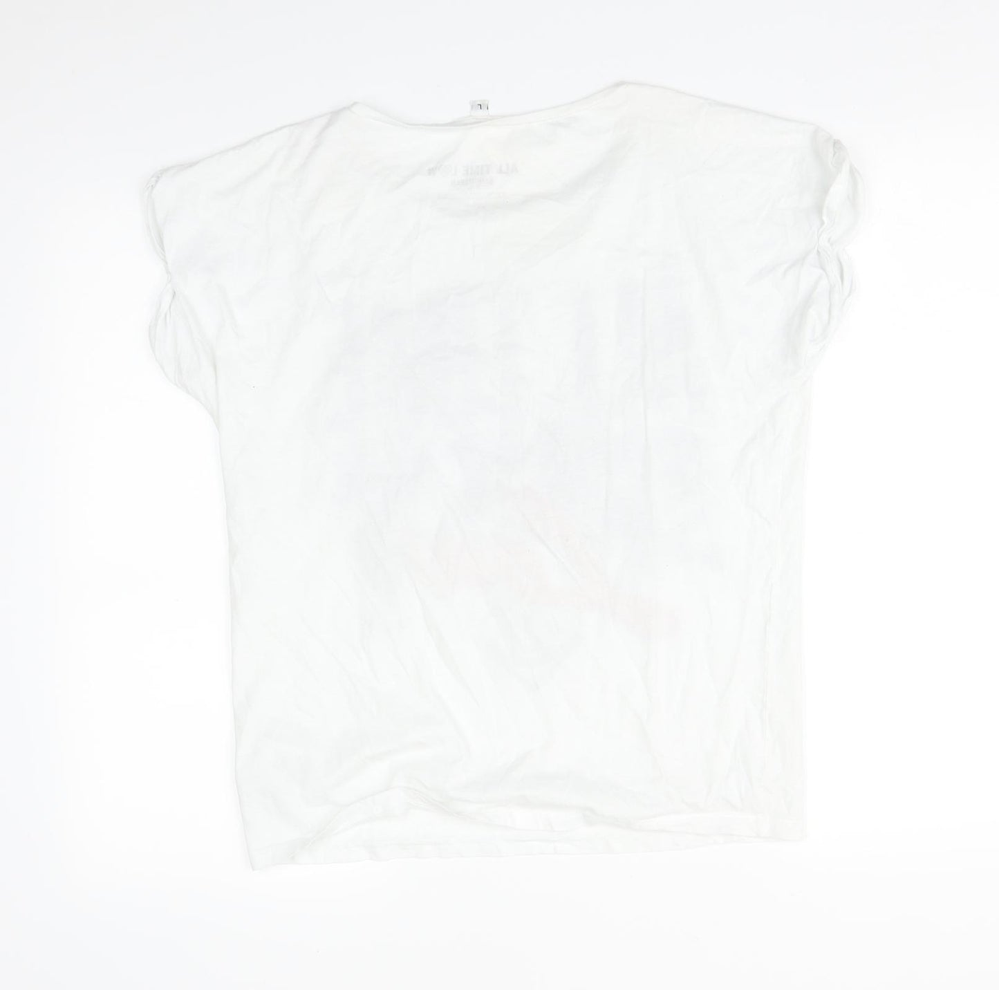 BANDMERCH Womens White   Basic T-Shirt Size L
