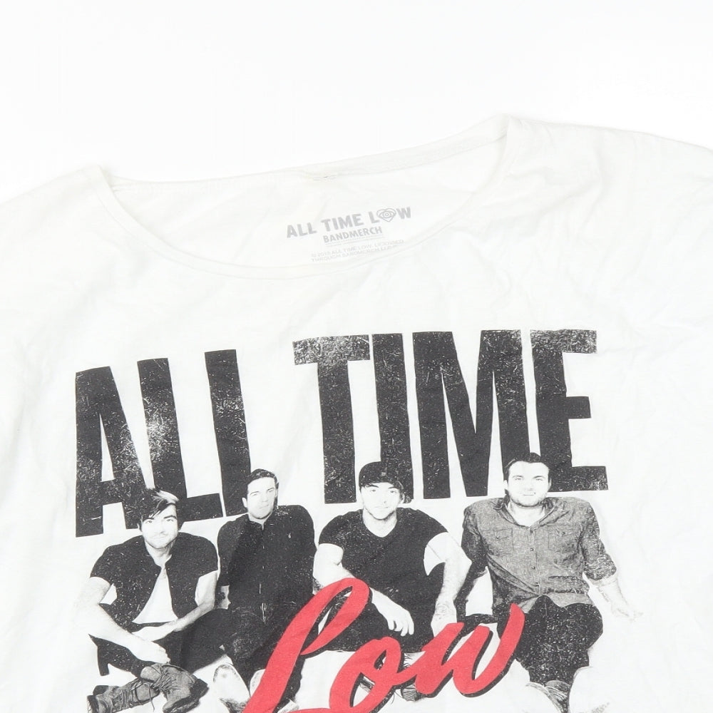 BANDMERCH Womens White   Basic T-Shirt Size L