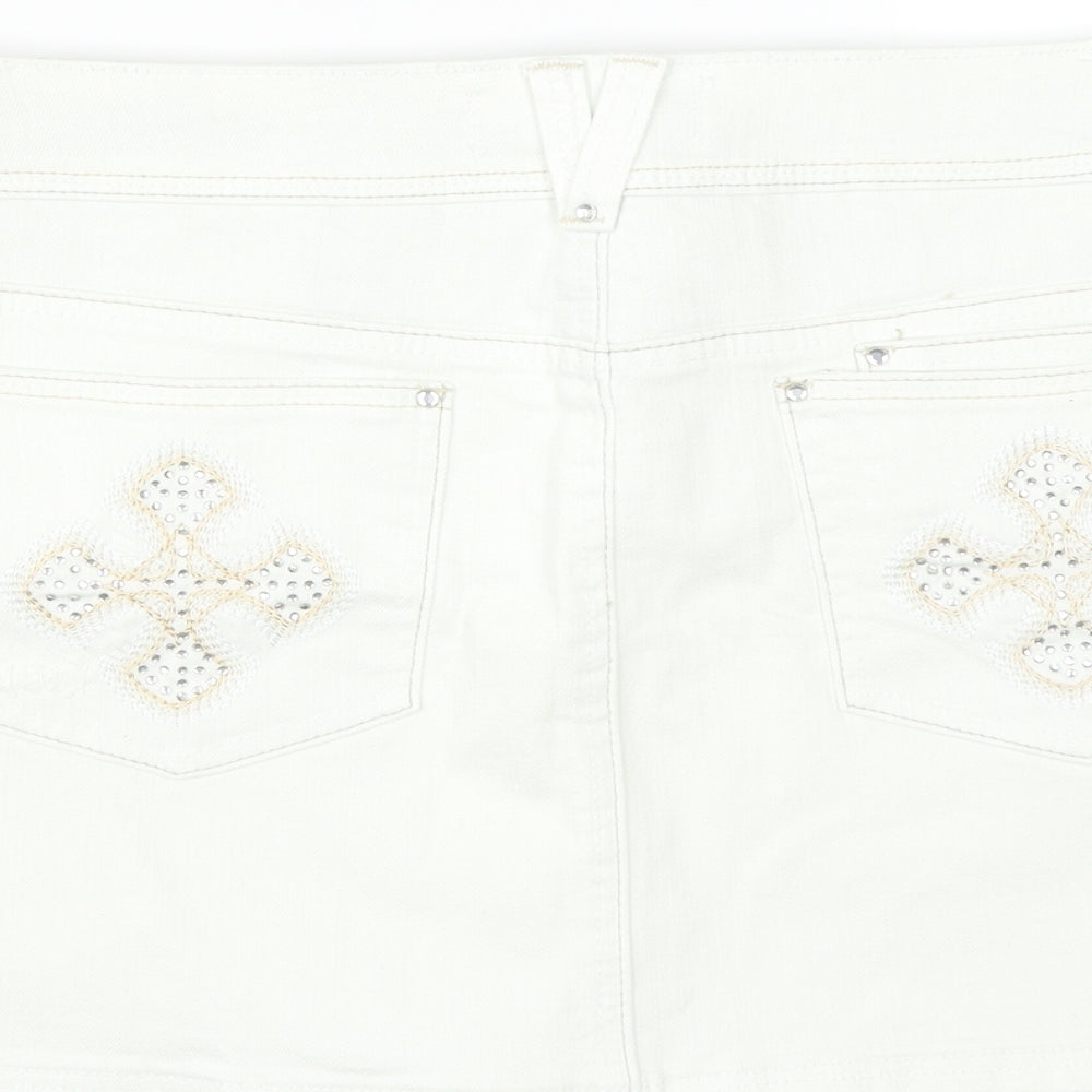George Womens White   Mini Skirt Size 16