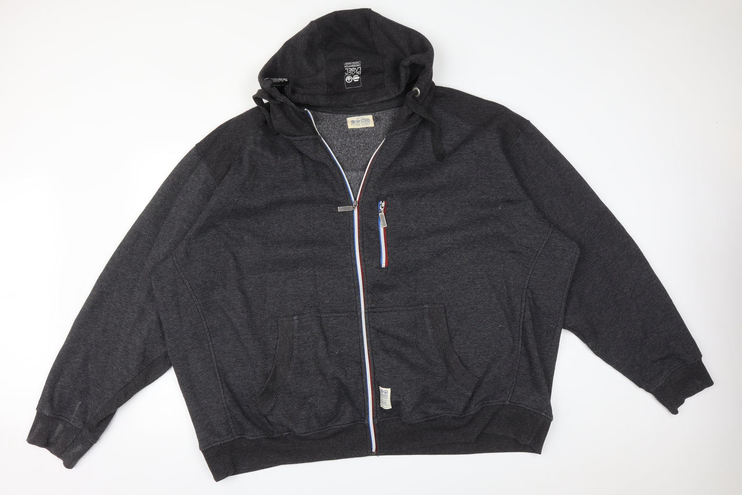 Black Label Mens Grey   Full Zip Hoodie Size 4XL