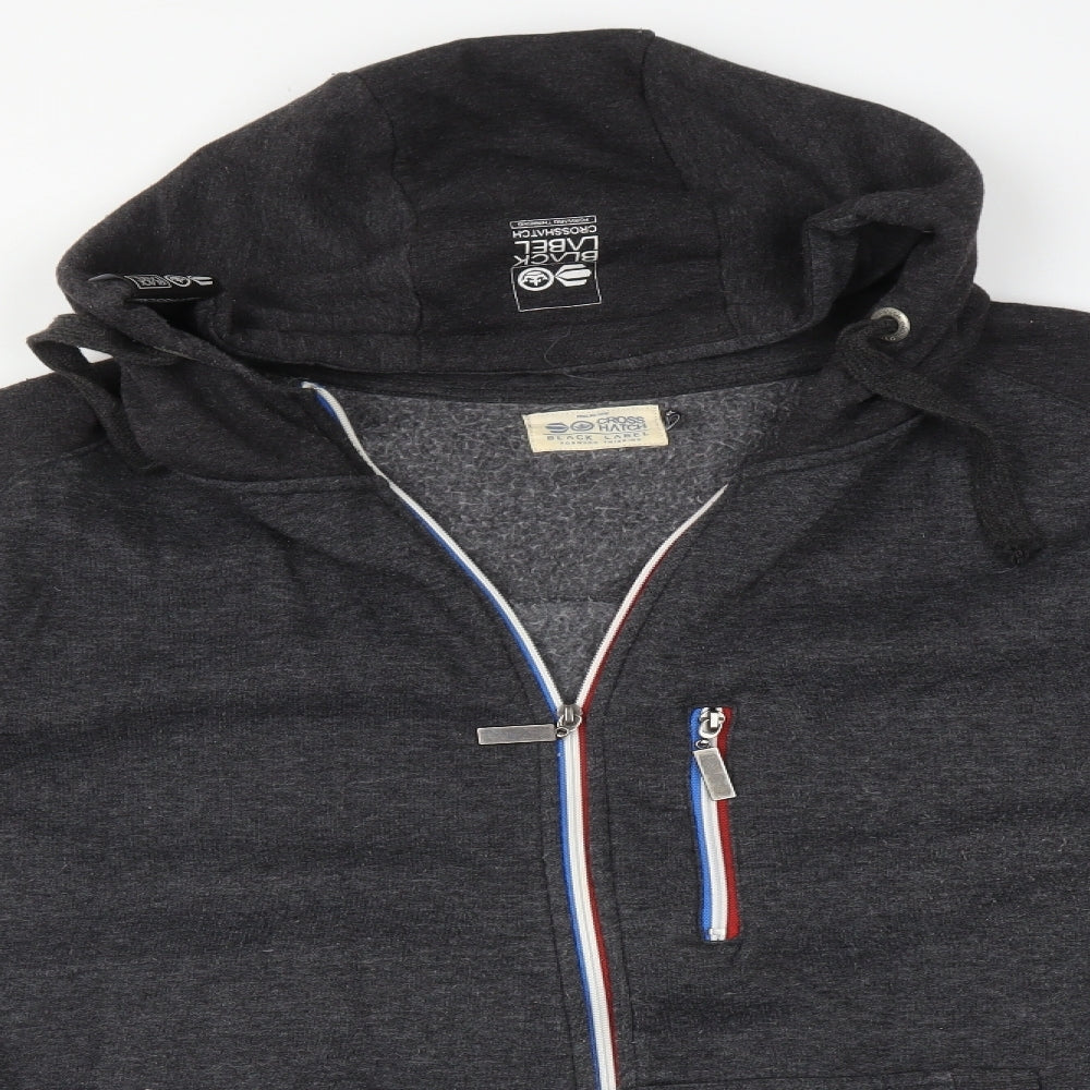 Black Label Mens Grey   Full Zip Hoodie Size 4XL