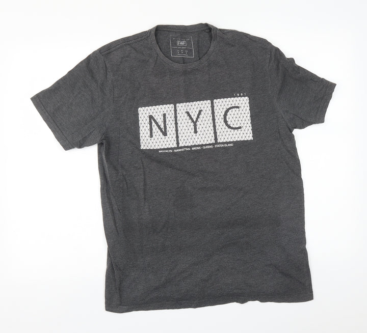 F&F Mens Grey T-Shirt Size M