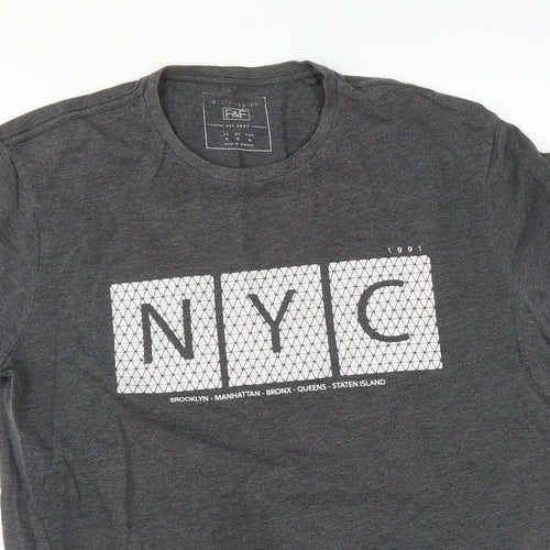 F&F Mens Grey    T-Shirt Size M
