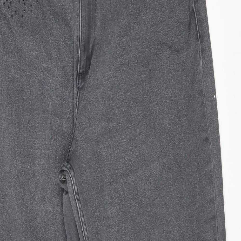 Per Una Womens Grey   Straight Jeans Size 16 L28 in